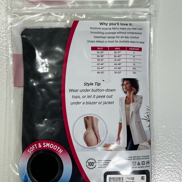 Jockey essentials seamfree, thong body suit size Large.- BLACK. - Picture 3 of 8